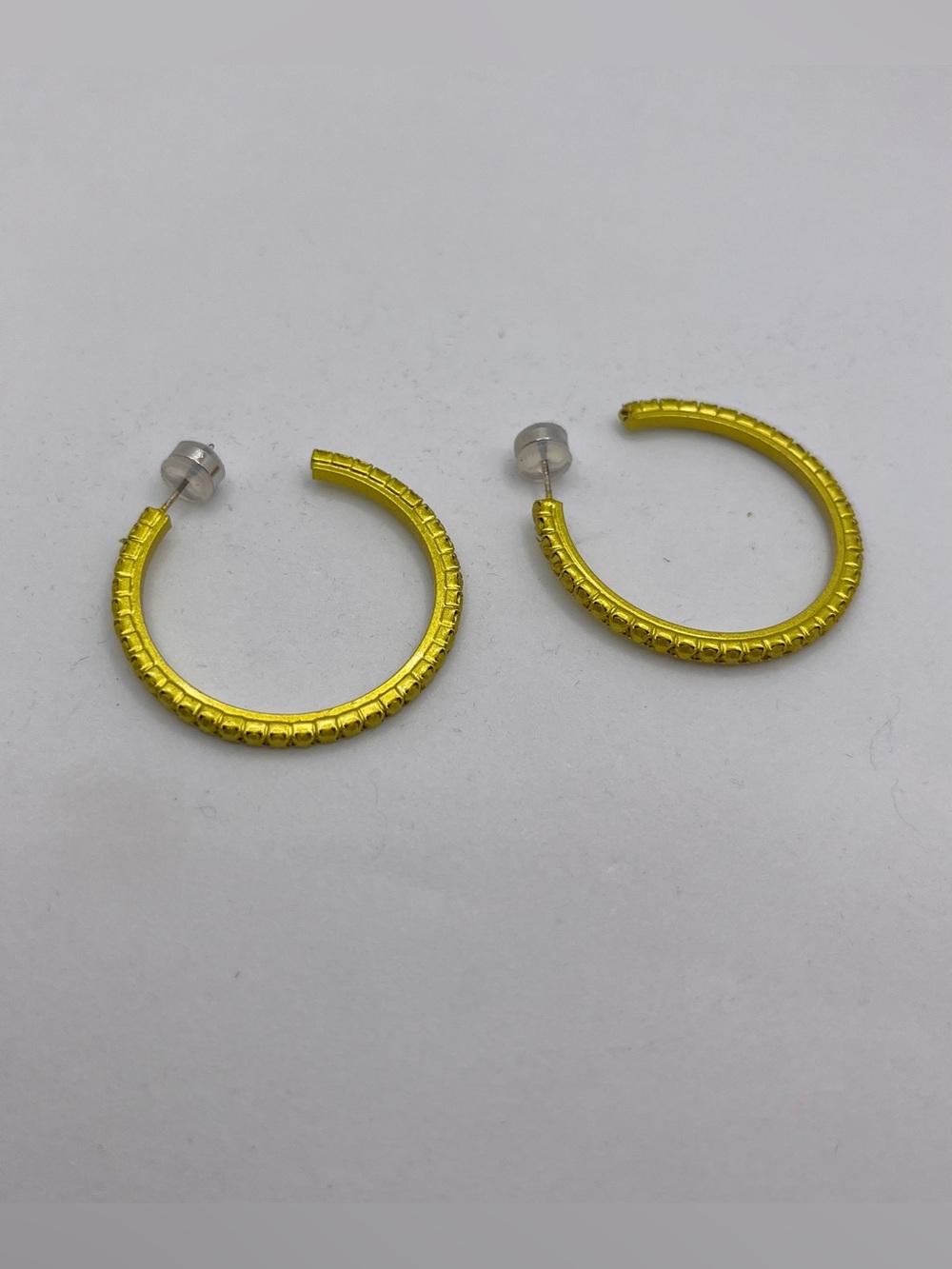 “Ava” Hoop Earrings - Metallic Matte Lemonade